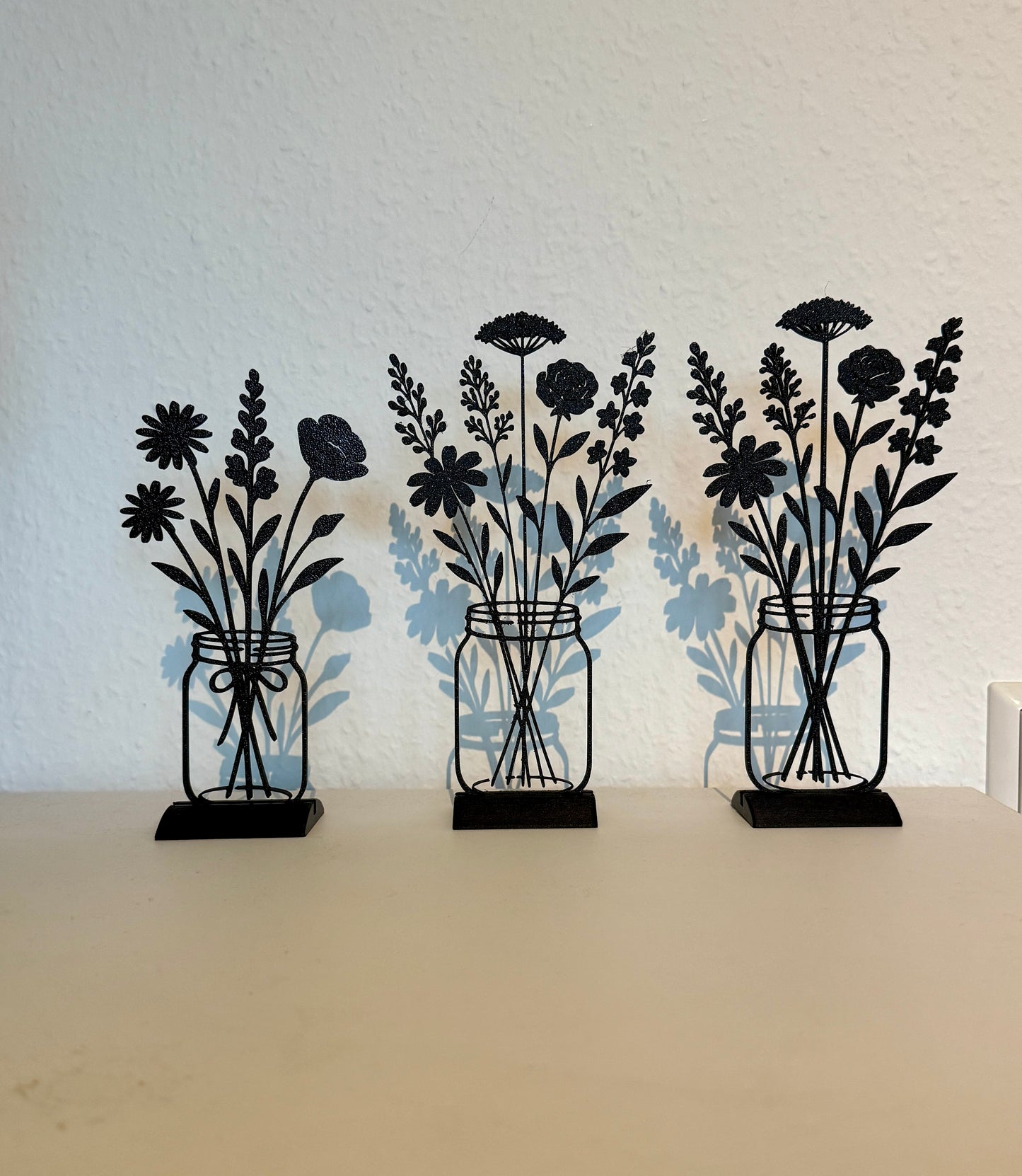 3D-gedruckte Blumensilhouetten